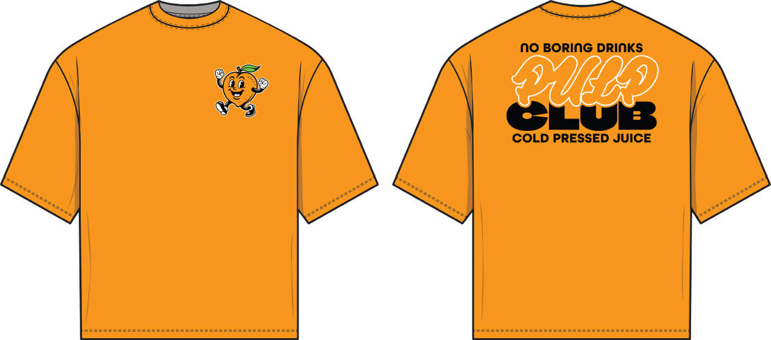 Pulp Club orange shirt